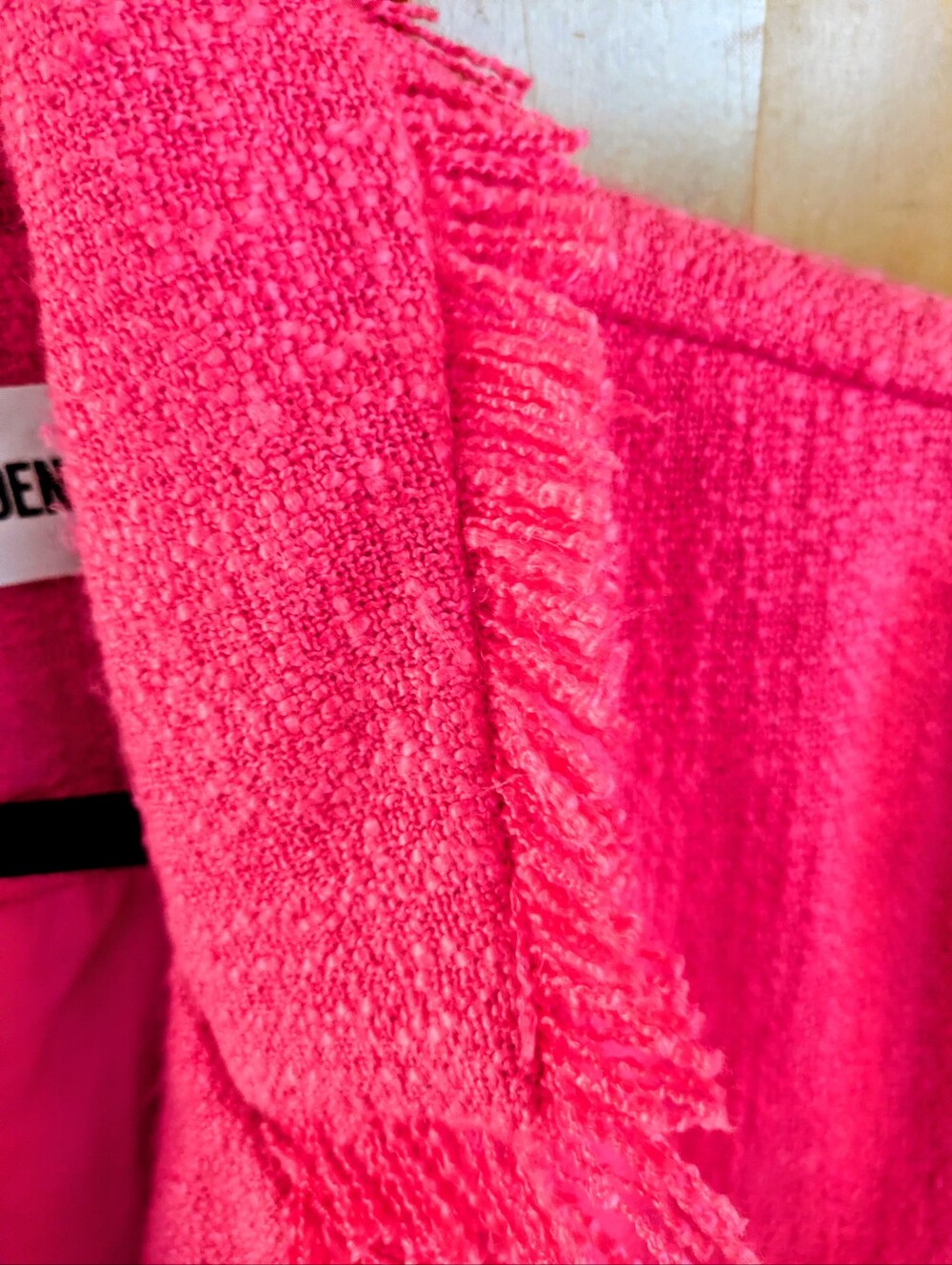 Steve Madden Pink Fringed Tweed Blazer - Picture 6 of 14